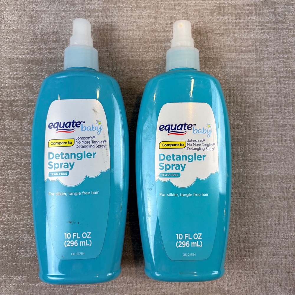 Equate Baby Detangler Spray Kids 10oz Blue 2 Pack Tear Free Hair Care Spray